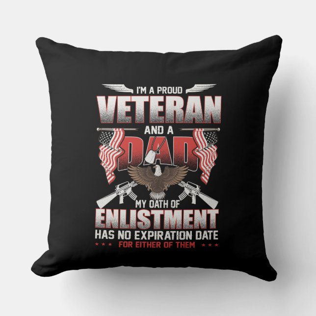 I'm A Proud Veteran and a Dad Kudde (Framsida)