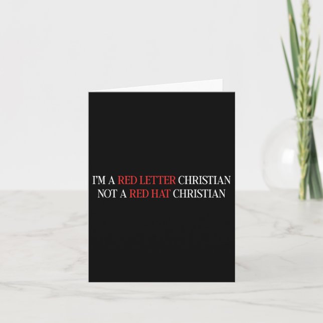 Im A Red Brev Christian Inte Red Hat Christian Kort (Framsida)