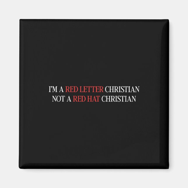 Im A Red Brev Christian Inte Red Hat Christian Magnet (Framsidan)