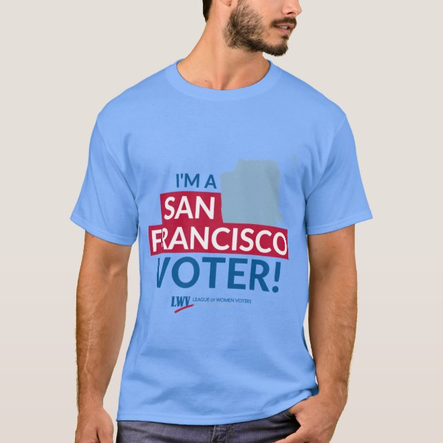 Im a San Francisco Voter red and blue text Scoop T Shirt (Framsida)