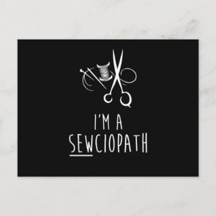 IM A Sewciopath Funny Sewing Quilting Humor Vykort