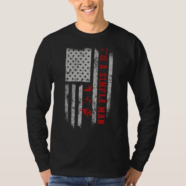 Im a Simple Man Drink Snowboarding Tee Shirt Hoodi (Framsida)