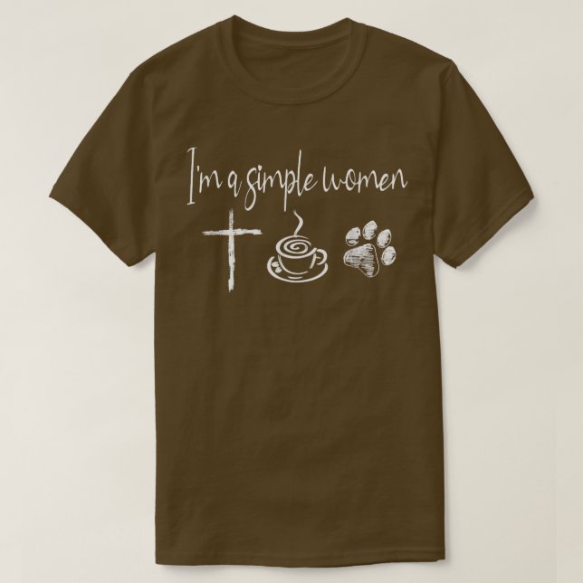 Im A Simple Women Jesus Coffee Hund T Shirt (Design framsida)