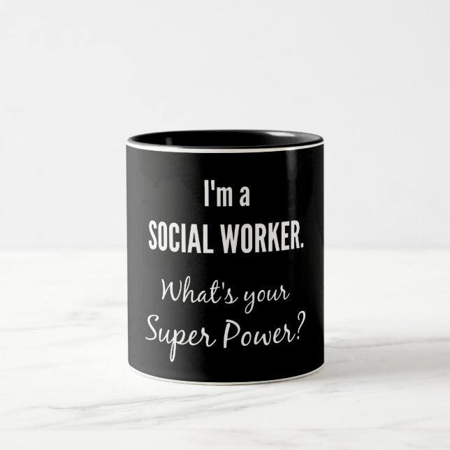I'm a Social Worker. What's Your Super Power? Två-Tonad Mugg (Center)