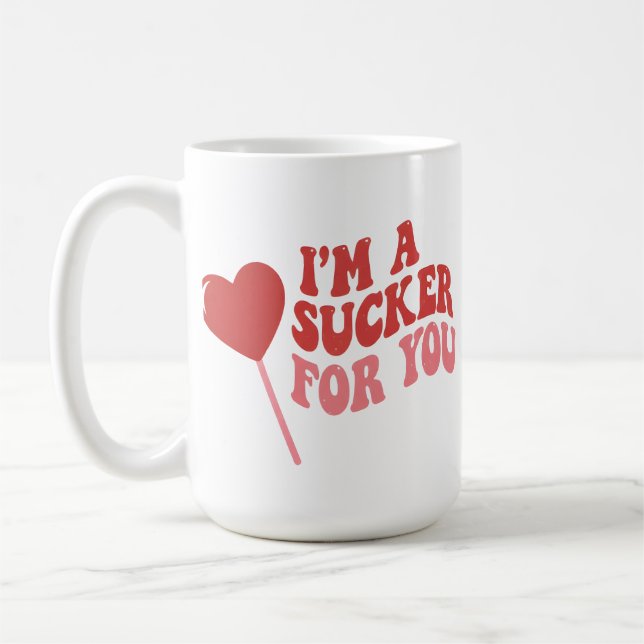 I'm A Sucker For You | Funny Retro valentines day Kaffemugg (Vänster)