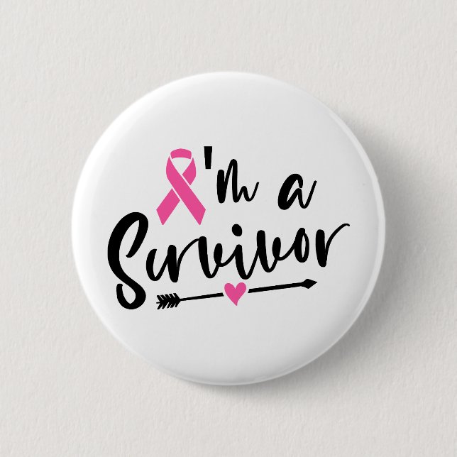 I'm A Survivor Breast Cancer Awareness Knapp (Framsida)