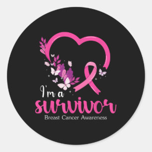 Im A Survivor Breast Cancer Awareness Women Runt Klistermärke