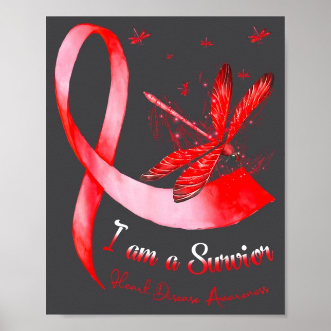 I'm A Survivor Heart Disease Awareness Month Red R Poster (Framsidan)