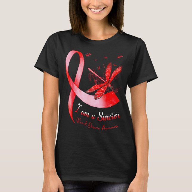 I'm A Survivor Heart Disease Awareness Month Red R T Shirt (Framsida)