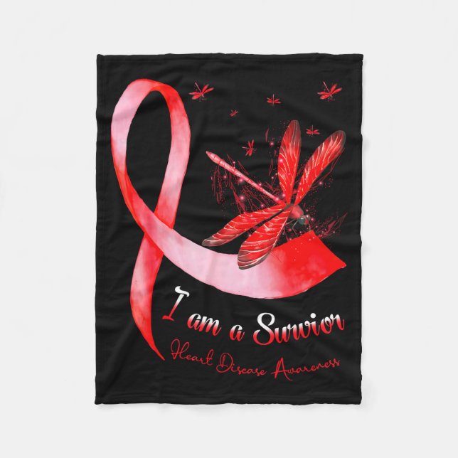 Im A Survivor Heart Disease Awareness Month Red Ri Fleecefilt (Framsidan)