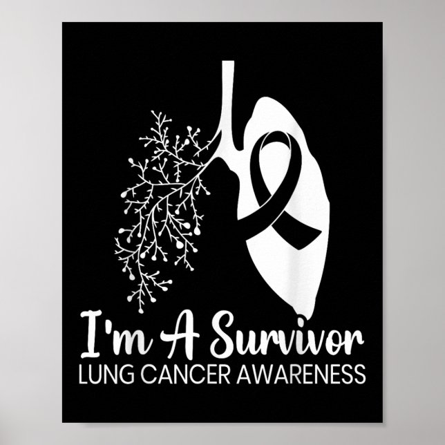 Im A Survivor Lung Cancer Awareness Month White Ri Poster (Framsidan)