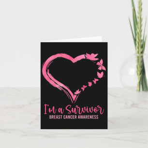 Im A Survivor Shirt Rosa Butterfly Heart Breast Ca Kort