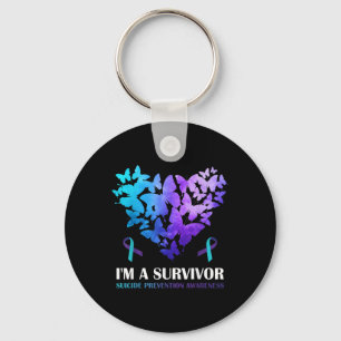 Im A Survivor Suicide Prevention Awareness Butterf Nyckelring