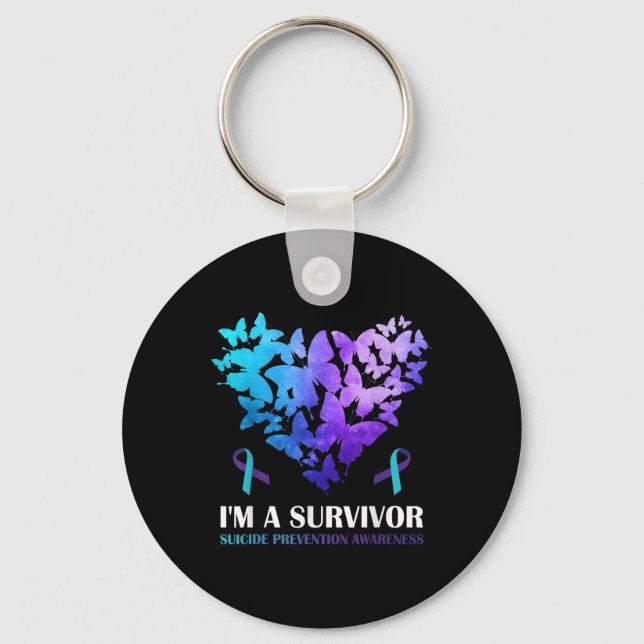Im A Survivor Suicide Prevention Awareness Butterf Nyckelring (Framsida)