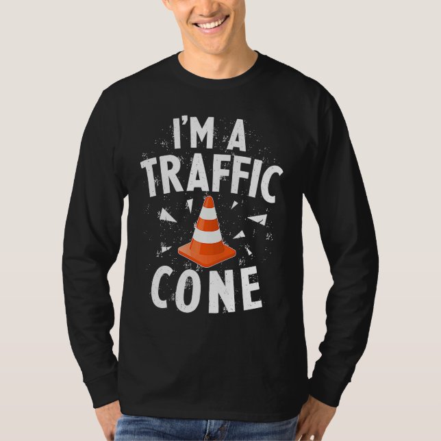 I'm A Traffic Cone Lazy Easy Simple Halloween Cost T Shirt (Framsida)