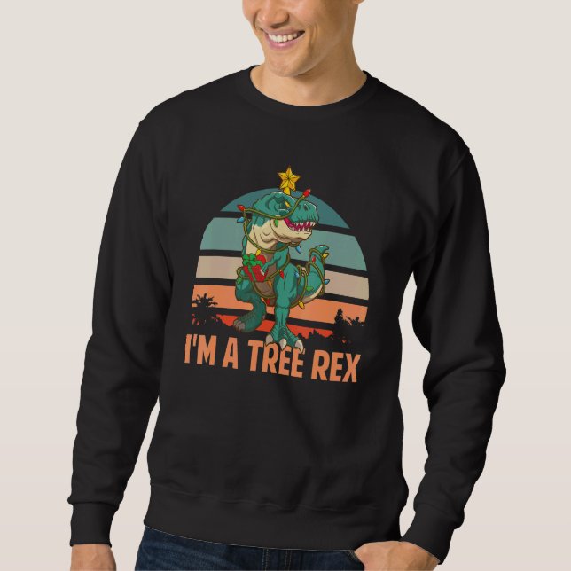 I'm A Tree Rex   Christmas Tyrannosaurus Rex Dinos Lång Ärmad Tröja (Framsida)