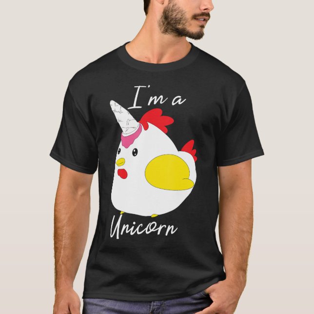 Im A Unicorn Chicken Ice Cream Cone T Shirt (Framsida)