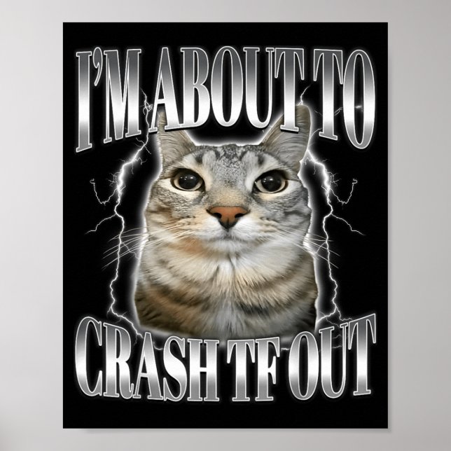 I'm About To Crash Out Funny Staring Cat Brainrot  Poster (Framsidan)