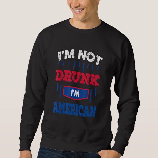 Im American Drinking Team 4 juli Lång Ärmad Tröja (Framsida)