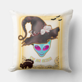 : "I'M AN ALIEN" Halloween Throw Pillow Kudde