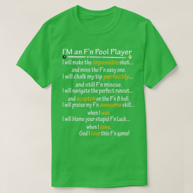 Im an Fn Bassäng Player T Shirt (Design framsida)