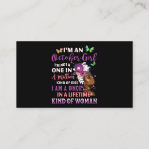 Im An oktober Girl Afro Black Women Queen Birthday Visitkort