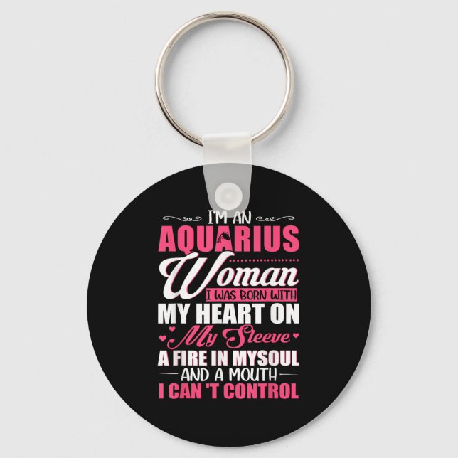 I'm Aquarius Woman With A Mouth I Can't Control Fu Nyckelring (Framsida)