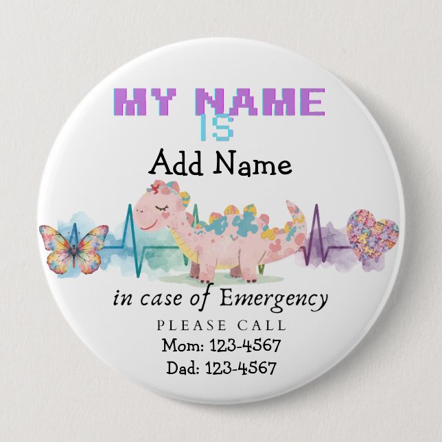 I'm autistic emergency pin Button badge Knapp (Framsida)