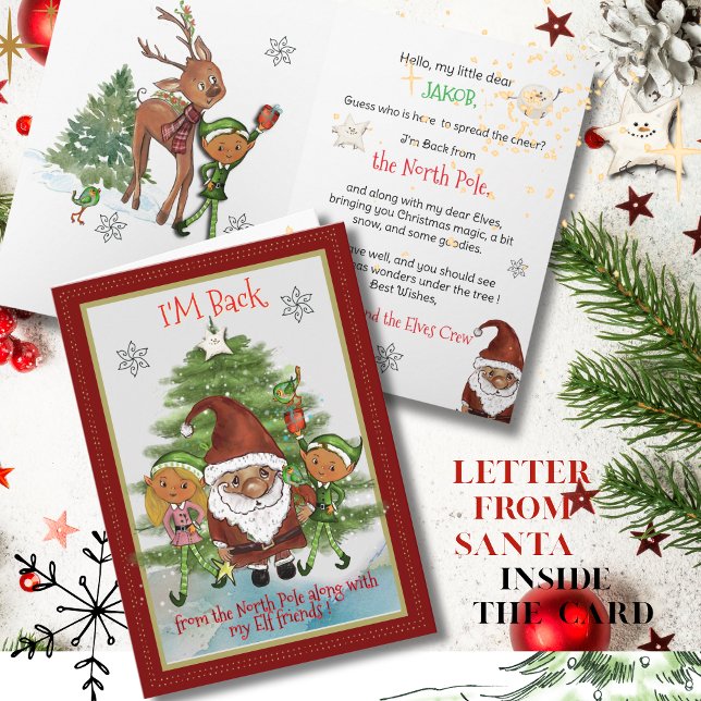 I'M Back from North Pole Card | Message from Santa Helgkort (I'M Back from North Pole Card  Message from Santa)