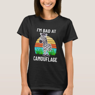 I'm Bad at Camouflage Striped Horse Funny Unexcite T Shirt