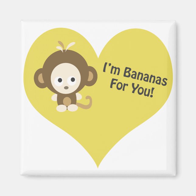 Im Bananas till dig Monkey Magnet (Framsidan)