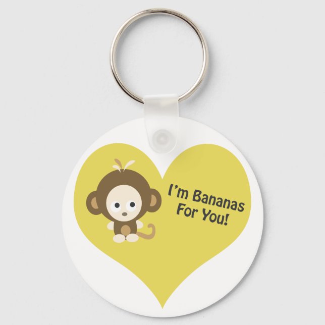 Im Bananas till dig Monkey Nyckelring (Framsida)