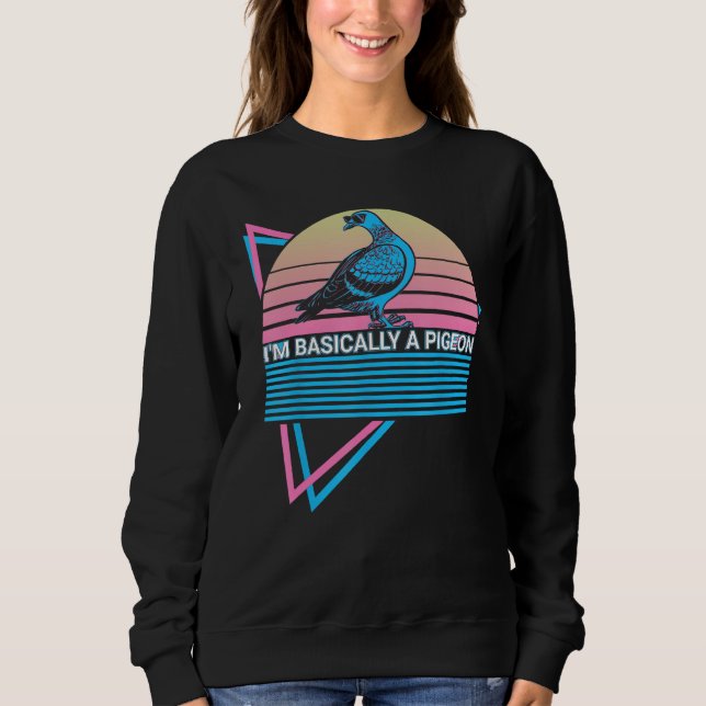 I'm Basically A Pigeon I'm Basically A Pigeon Retr T Shirt (Framsida)