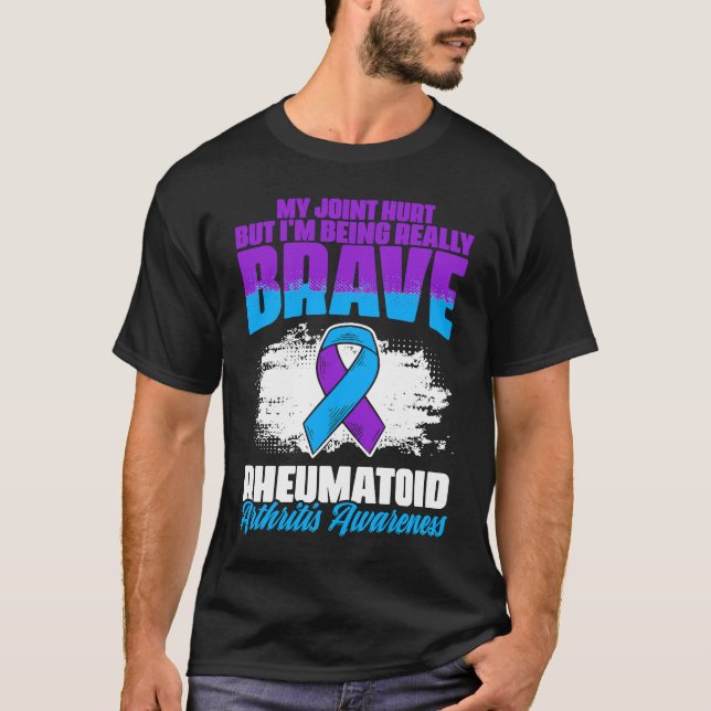 I'm Being Really Brave Ribbon Rheumatoid Arthritis T Shirt (Framsida)
