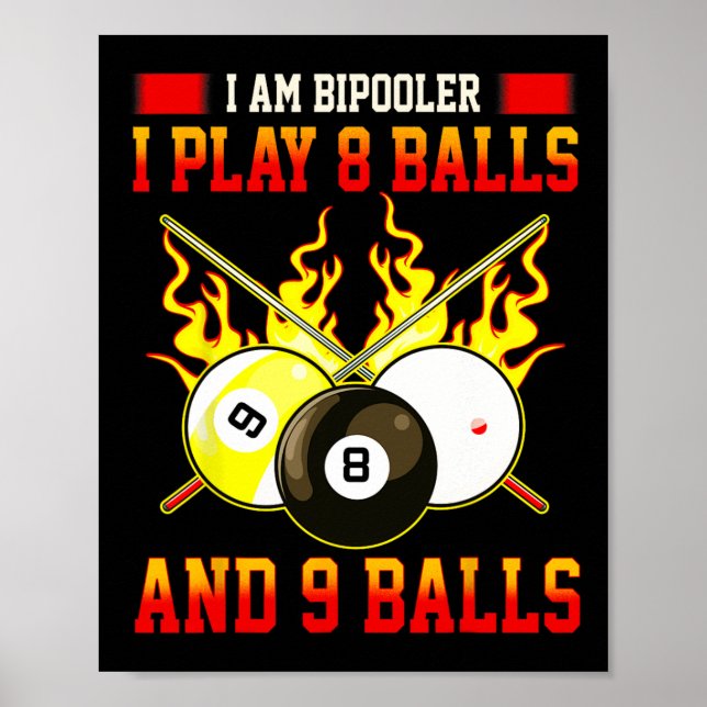 Im Bipooler I Play 8 - 9 roligt billiards-spel Poster (Framsidan)