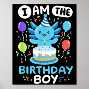 Im Birthday Boy Kids Axolotl Bday Cute Family Poster