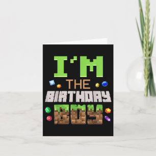 Im Birthday Boy Party Video Gamer Pixel Number Kort