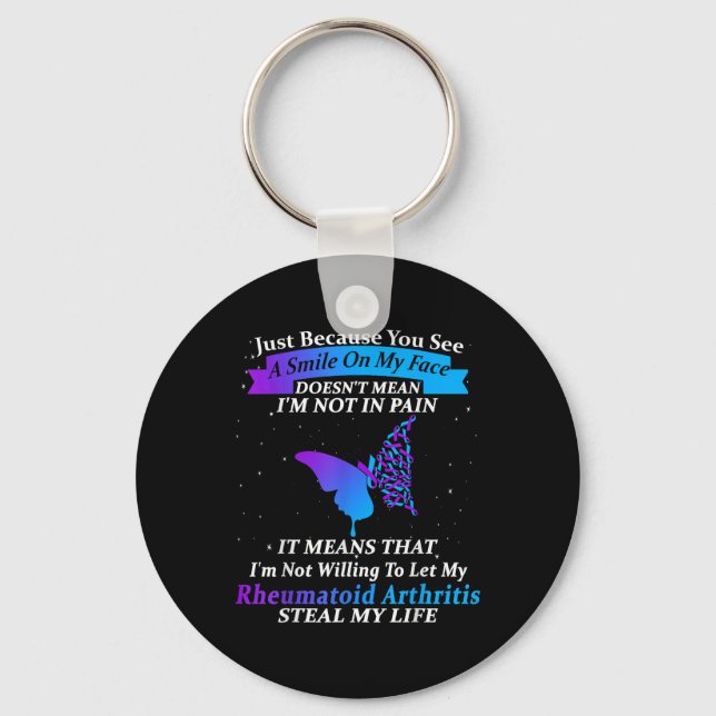 Im Bra Ribbon Warrior Rheumatoid Arthritis Awaren Nyckelring (Framsida)