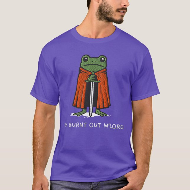 Im Burnt Out MLord Funny Knight Frog Meme Boys Men T Shirt (Framsida)