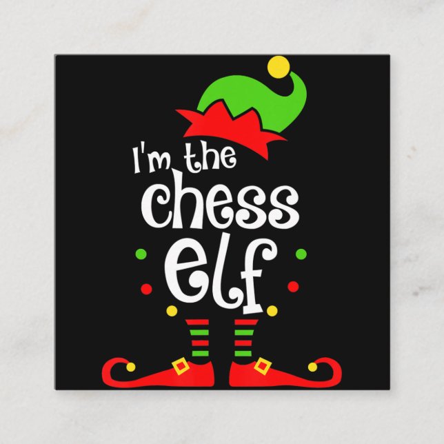 im Chess Elf julafton familjvän christmas-gåva Fyrkantigt Visitkort (Framsida)