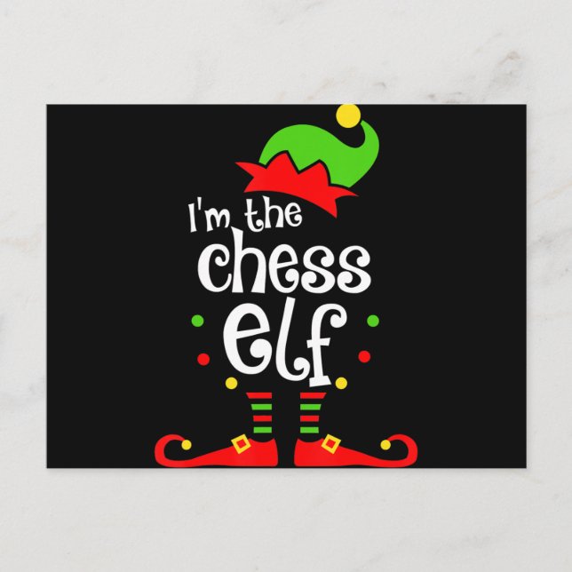 im Chess Elf julafton familjvän christmas-gåva Meddelande Vykort (Framsida)