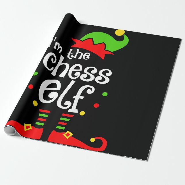 im Chess Elf julafton familjvän christmas-gåva Presentpapper (Utrullad)