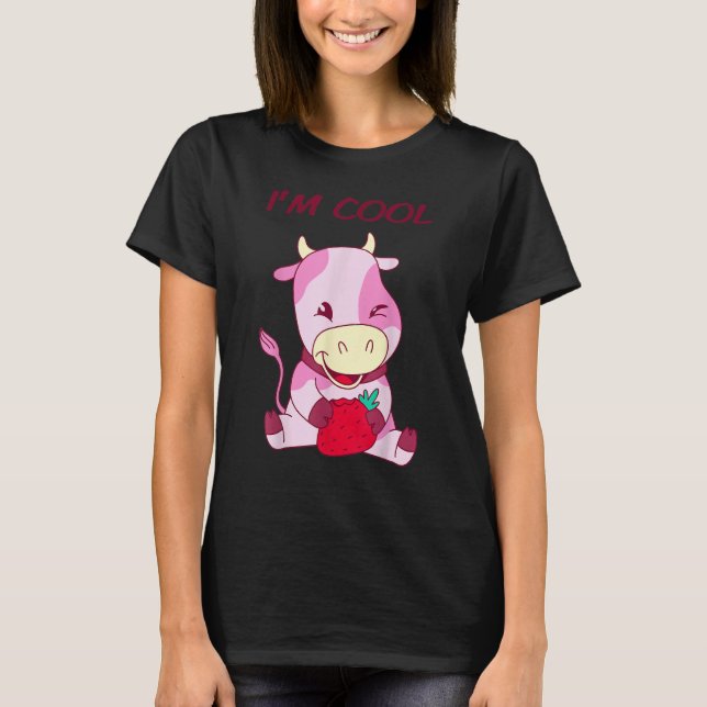 I'M Cool Strawberry  Kids Cow T Shirt (Framsida)