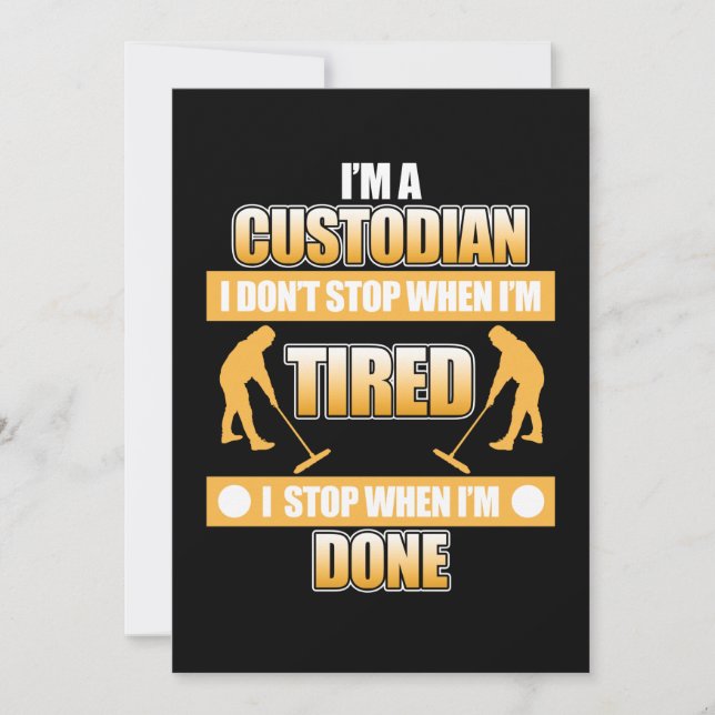 I'm Custodian School Caretaker Janitor Appreciatio Tack Kort (Framsida)