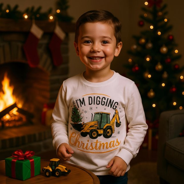 I'm Digging Christmas Cute Excavator Tree Kids T Shirt (Skapare uppladdad)
