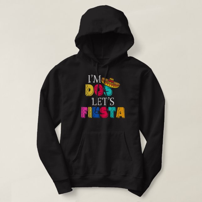 I'm Dos Let's Fiesta Taco Twosday 2nd Birthday 2 Y Hoodie (Design framsida)