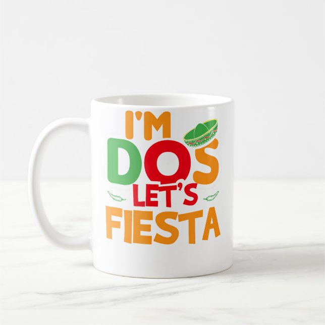 I'M Dos Taco Twosday Boy Girl 2Nd Birthday Kaffemugg (Vänster)