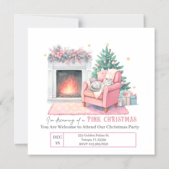 I'm Dreaming of a Pink Christmas Magnet Card (Framsida)