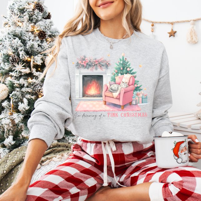 I'm Dreaming of a Pink Christmas Sweatshirt T Shirt (Customize this cute I dreaming of a Pink Christmas sweatshirt. )