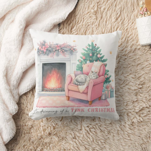 I'm Dreaming of a Pink Christmas Throw Pillow Kudde (Filt)